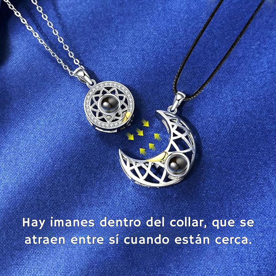 Te Amo en 100 Idiomas - Collar Sol y Luna
