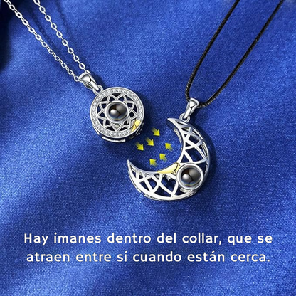 Te Amo en 100 Idiomas - Collar Sol y Luna