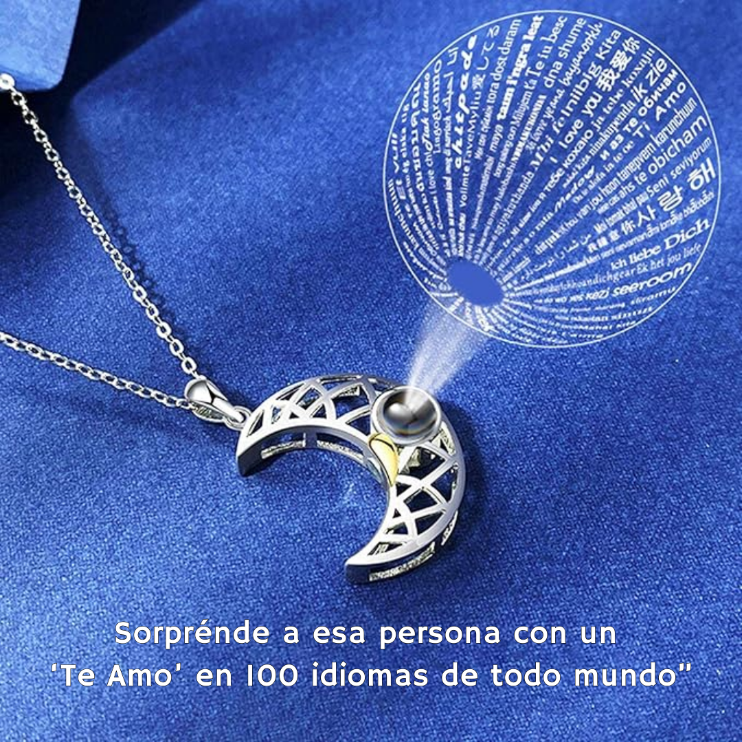 Te Amo en 100 Idiomas - Collar Sol y Luna