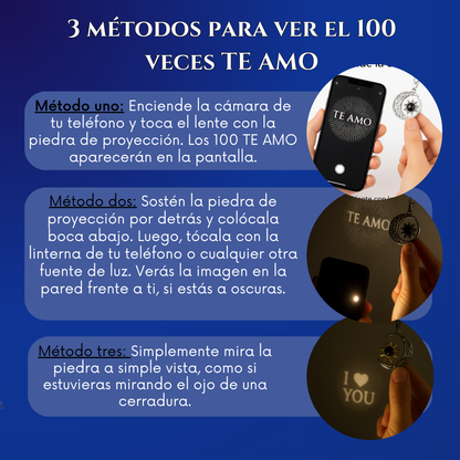 Te Amo en 100 Idiomas - Collar Sol y Luna